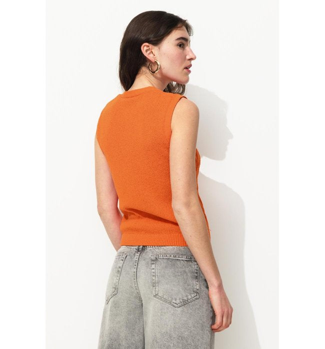 Sleeveless Twisted Vest - Multicolor Striped