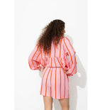 Shorts De Gasa De Algodón A Rayas - Rosa A Rayas