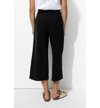 Pantalon Large et Court Femme - Noir Uni Fonce