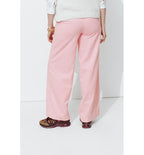 Pantalones anchos de pana - Rosa liso