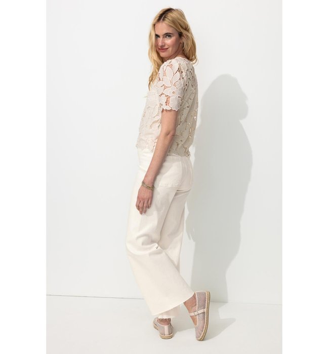 Vaqueros de pierna ancha para mujer Hector - Natural Plain Light