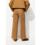 Pantalon Charpentier Femme - Grège Uni Fonce
