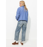 Jean Droit 7/8è Femme - Jeans Uni Fonce