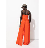 Combi-pantalon à Bretelles - Orange Uni Colore