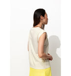 T-shirt à Écusson Femme - Naturel Uni Clair