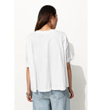 T-shirt Uni Évasé Femme - Naturel Uni Clair