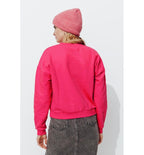 Sudadera con mensaje para mujer, color rosa unicolor