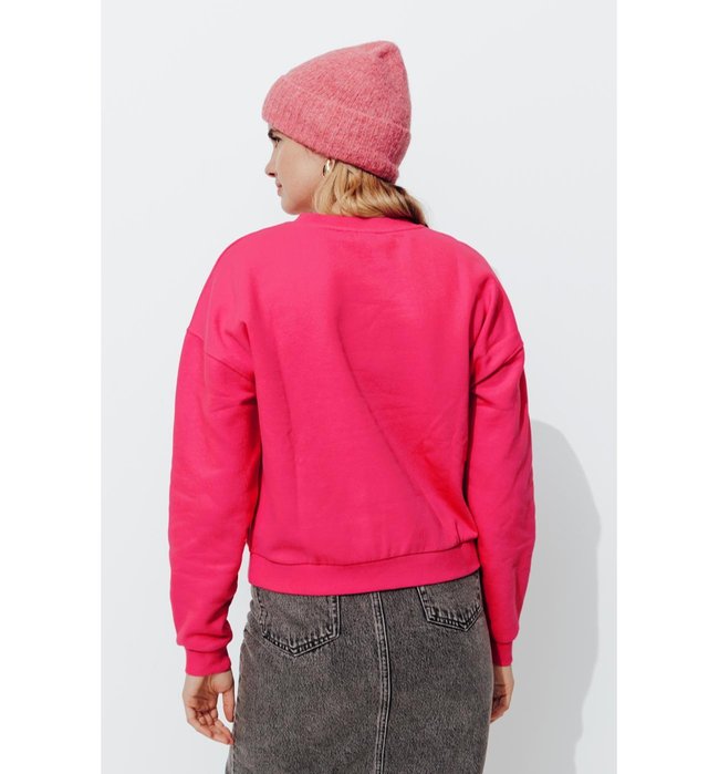 Sudadera con mensaje para mujer, color rosa unicolor