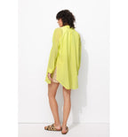 Chemise Légère Oversize Femme - Jaune Uni Colore