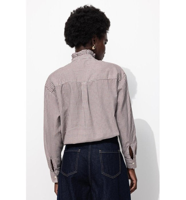 Camisa con cuello con volantes para mujer - Cuadros Naturales