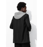 Hooded Suit Jacket - Plain Dark Black