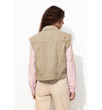 Chaqueta Sin Mangas De Lona - Liso Natural Claro