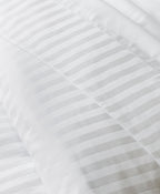 Satin Uni Jacquard - Flat Sheet - White