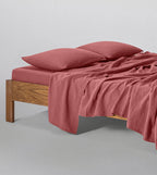Flat Sheet - In Cotton Gauze 185G/M² - Brick Pink