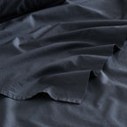 Flat Sheet - In 300 Thread Count Washed Cotton Percale - Graphite Gray