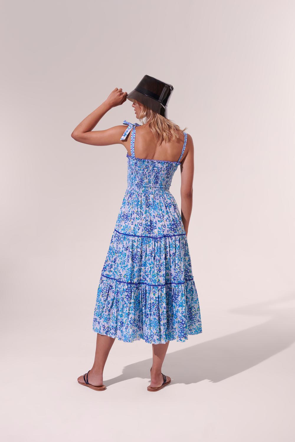 Vestido midi Triny - Azul Aquarelle - Mujer