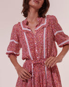 Vestido Corto Amanda - Pink Mayflower - Mujer