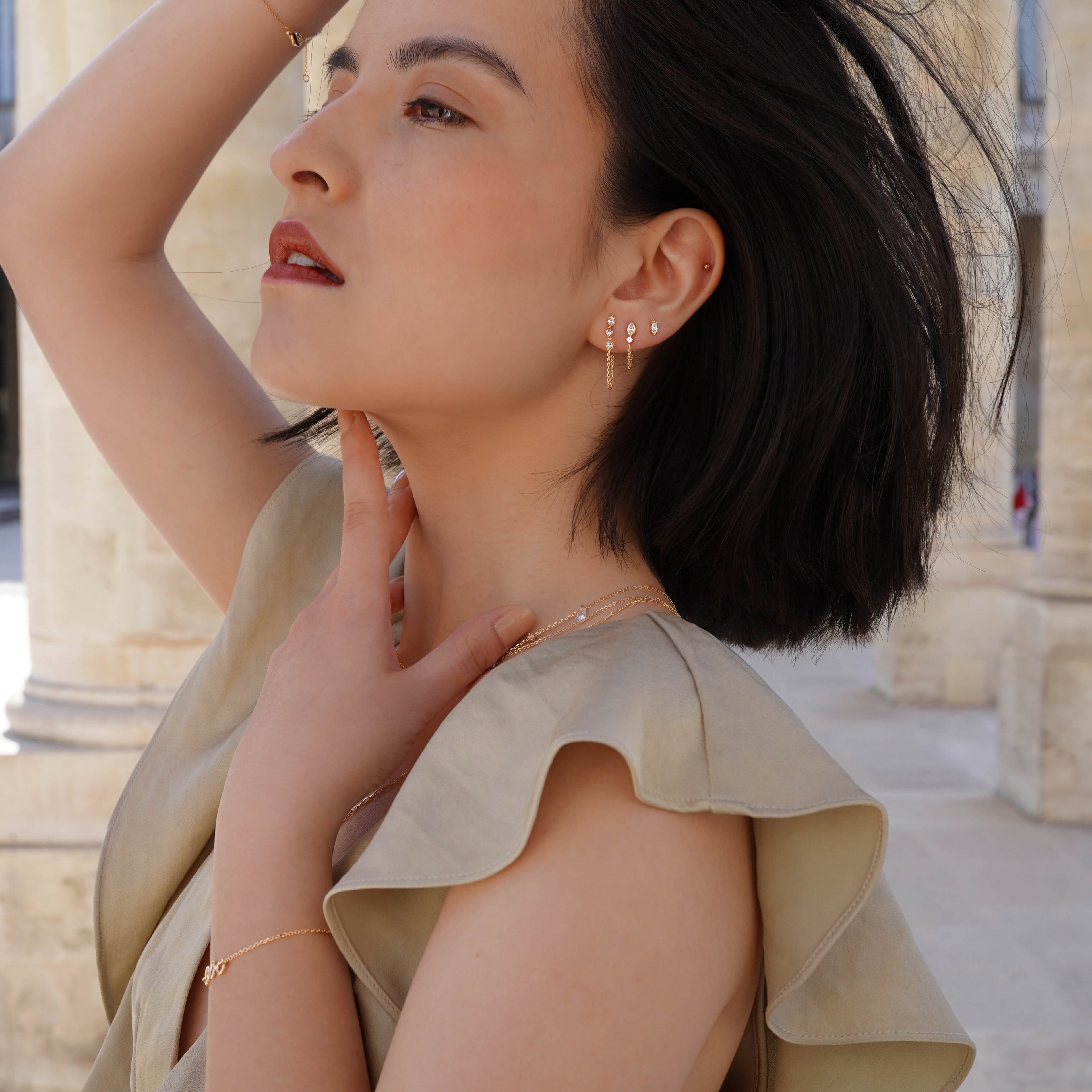 Boucles D'Oreilles Chaine Ella