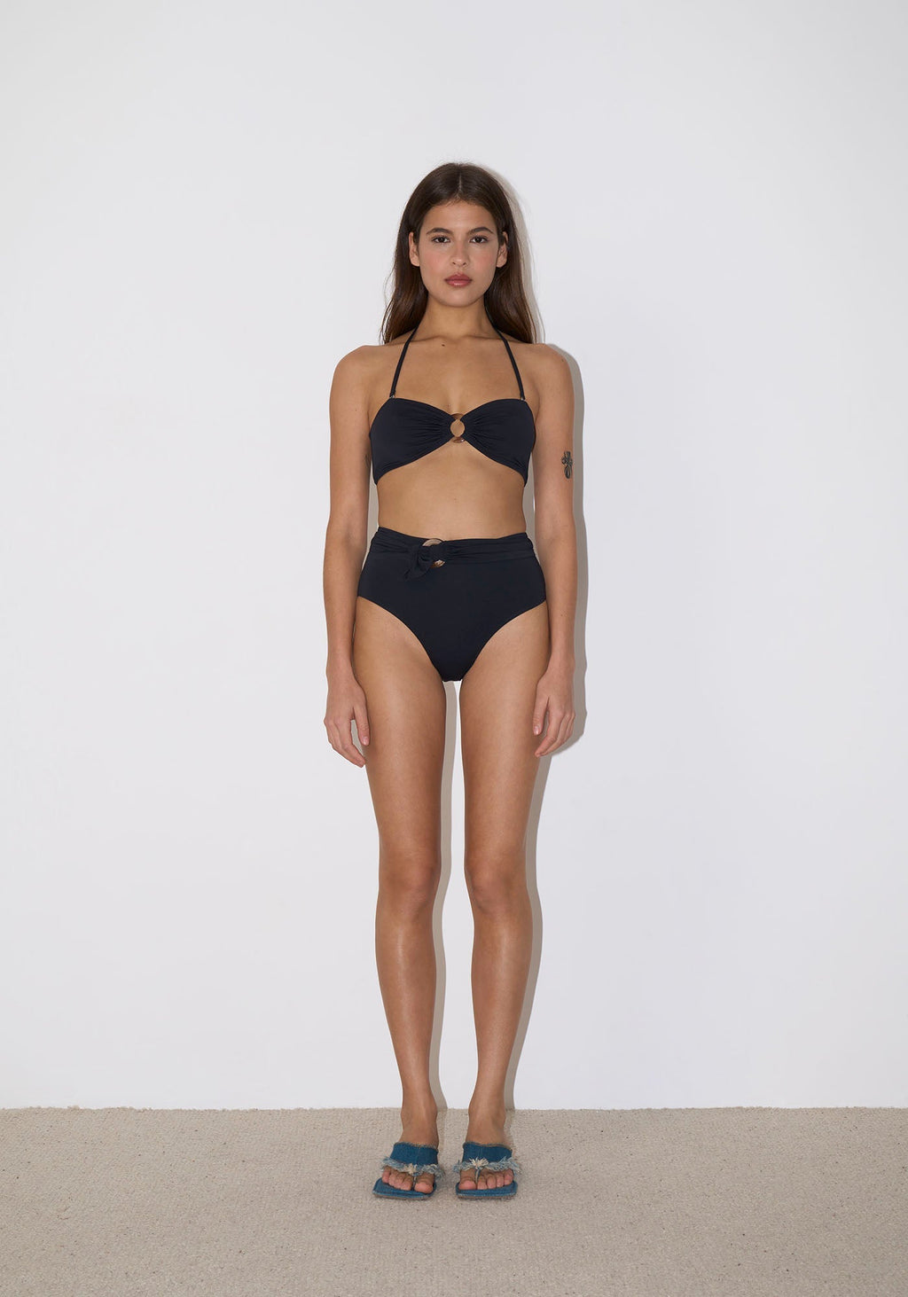 Haut De Maillot Bandeau Ambre - Noir