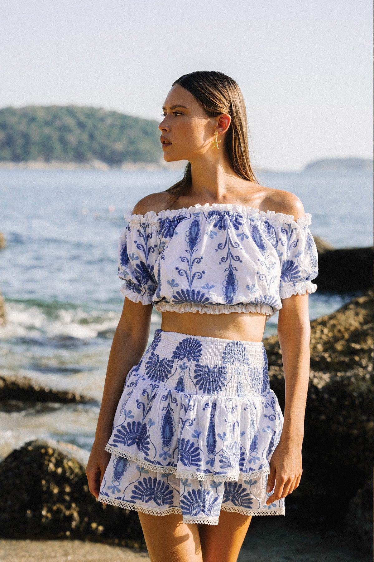 Top Jenna - Bordados Azul