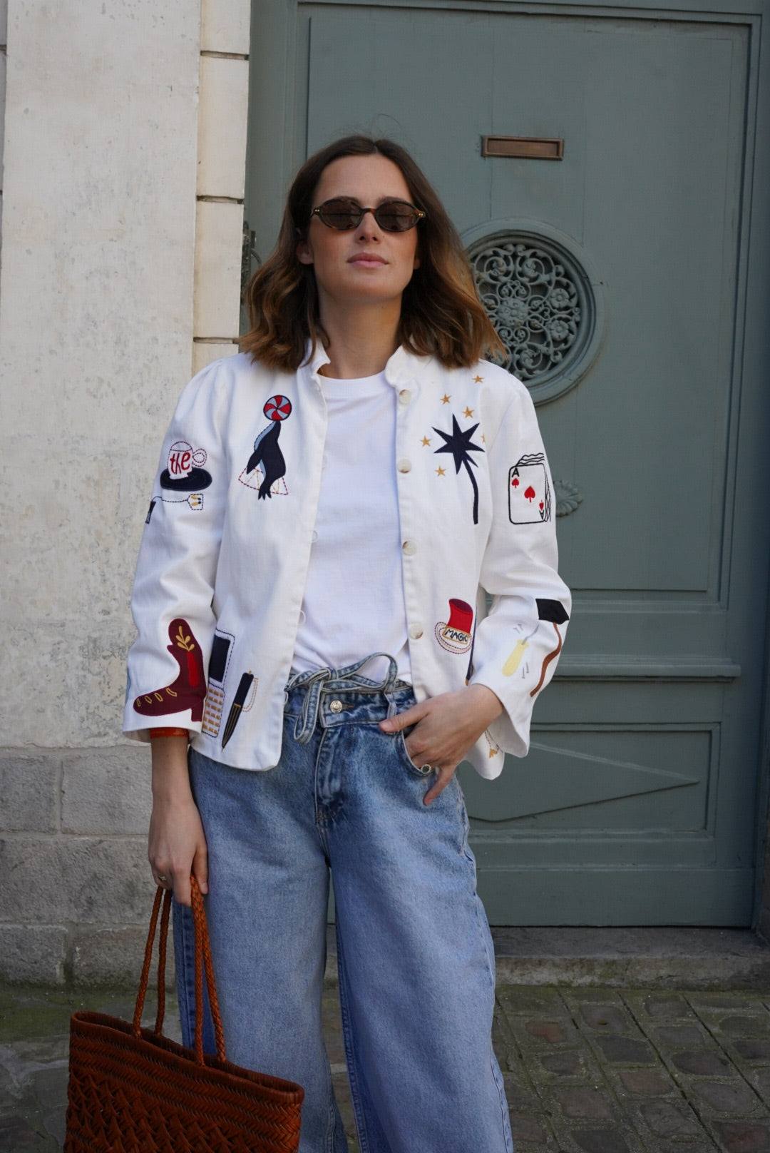 Anouck White Circus Embroidery Jacket