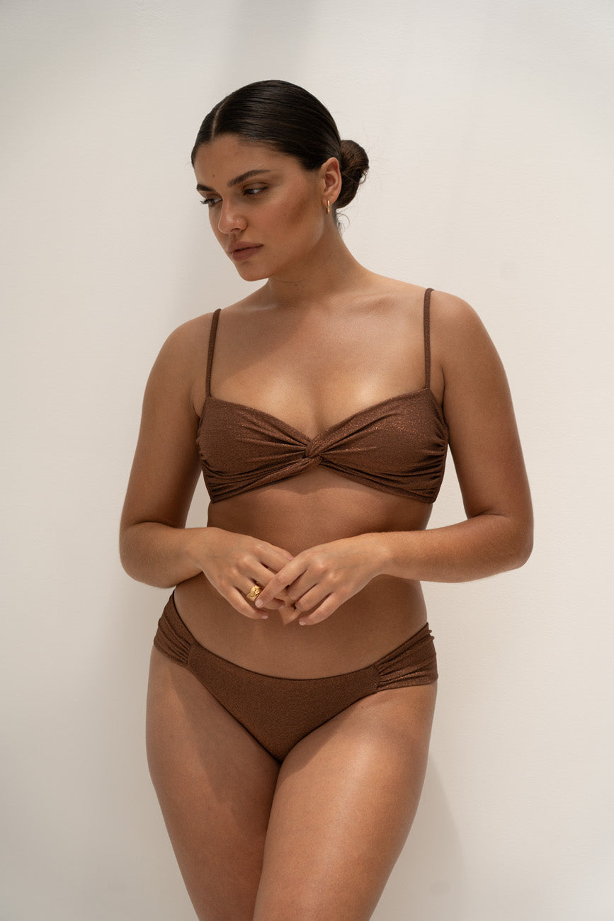 Bianca Top - Chocolate Lurex