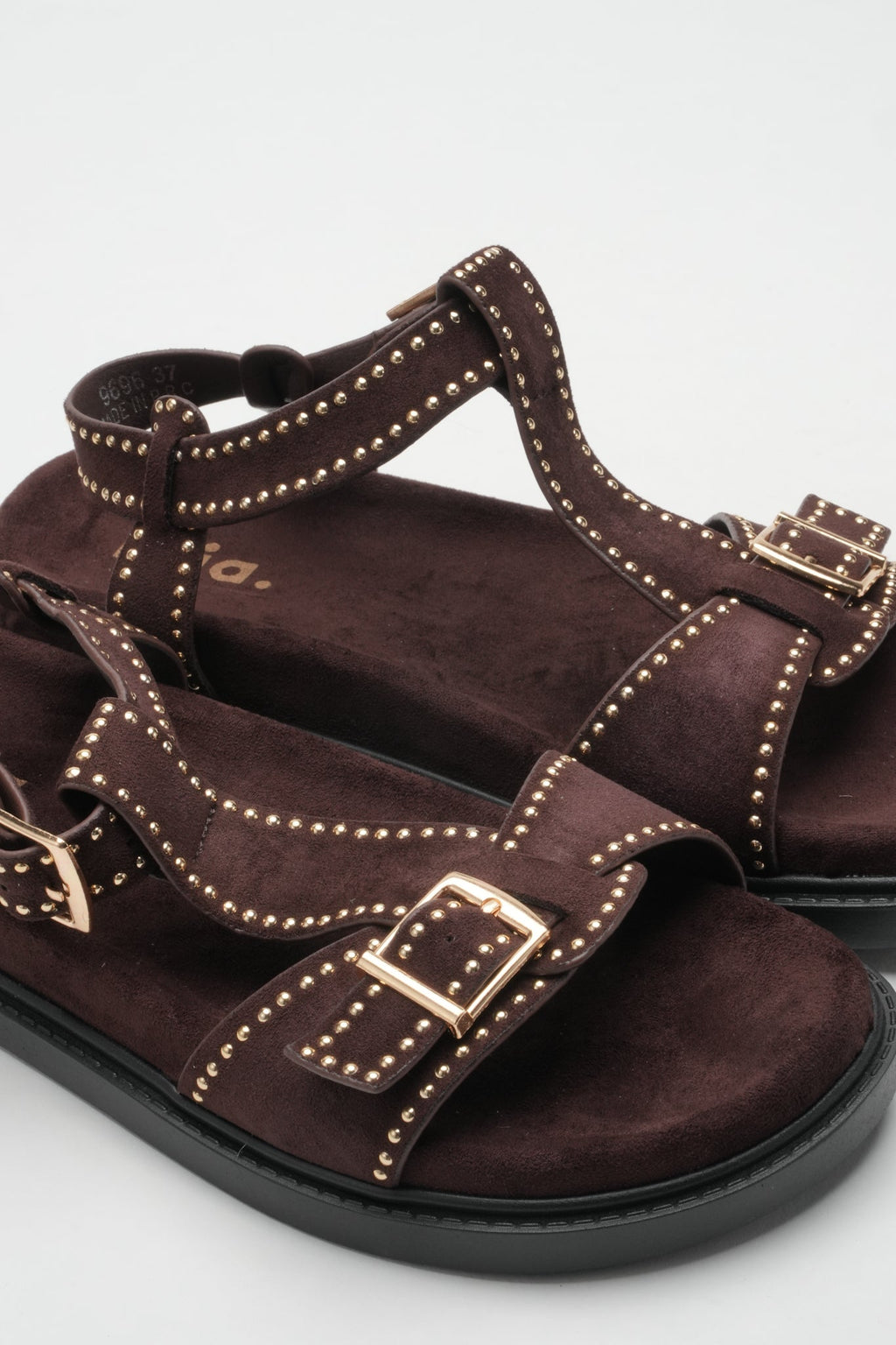 Sandales Cloutées Naomi - Chocolat