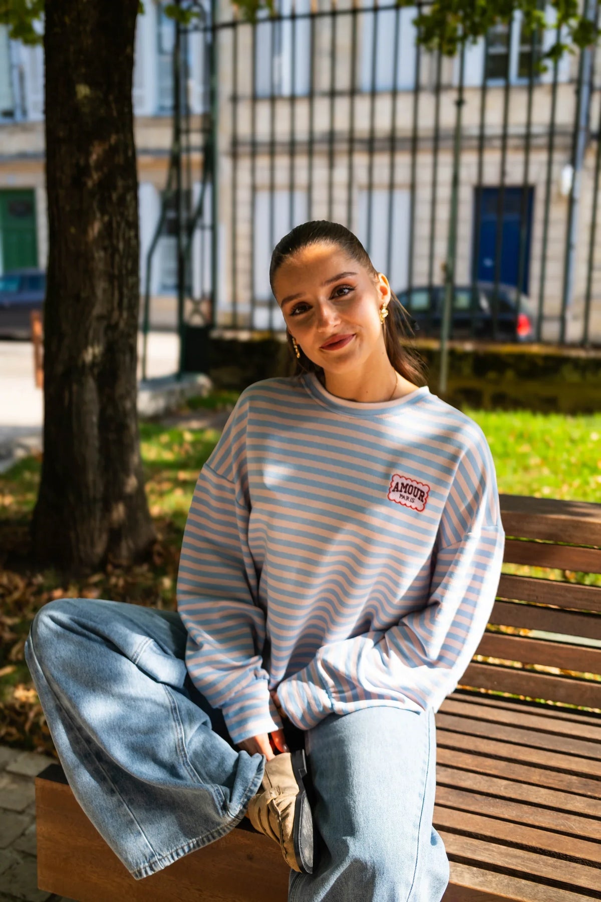 T-Shirt Amour Paris - Blauw