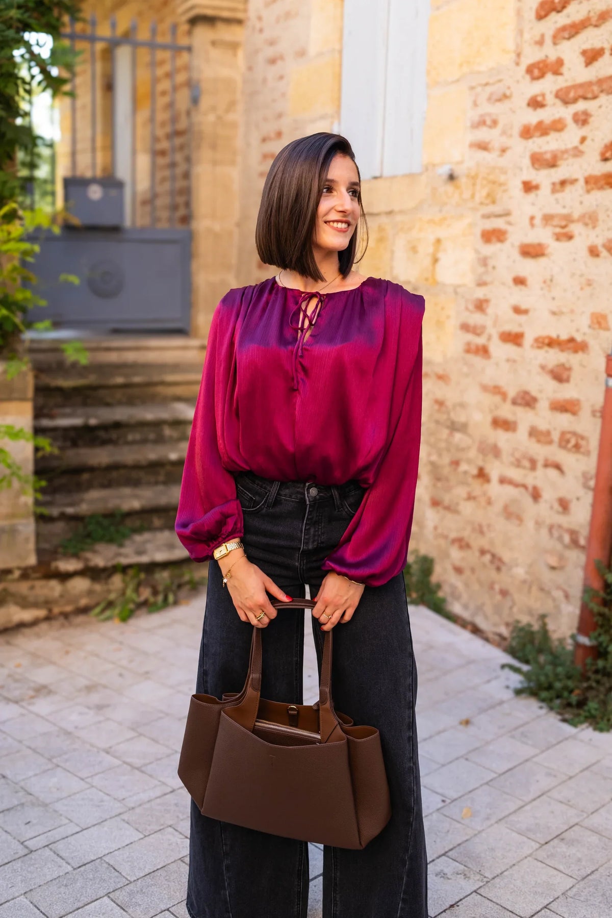 Blus Anna - Plommonlila
