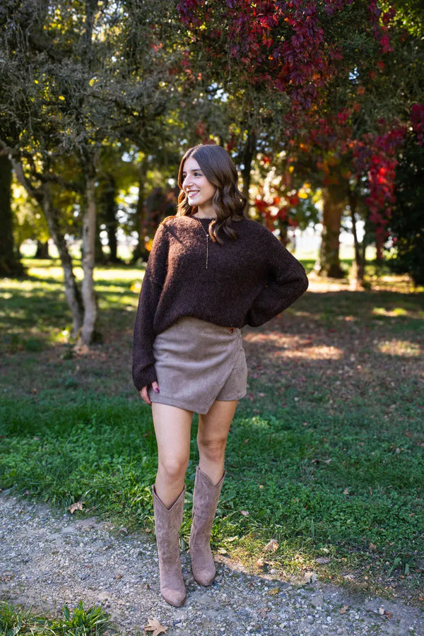 Diaz Nederdelsshorts - Taupe