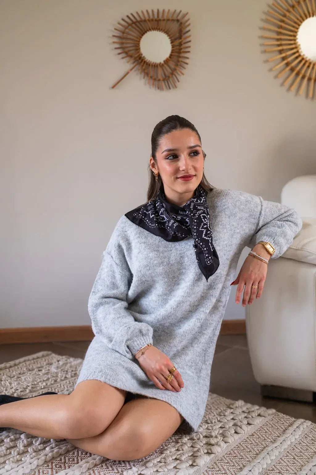 Strickkleid Rachelle – Hellgrau