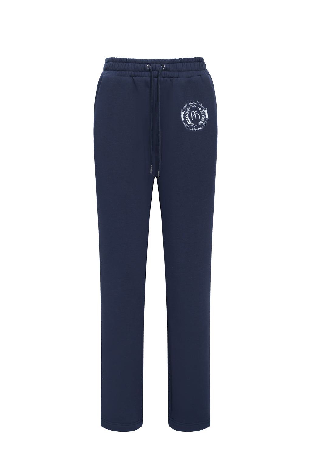 Pantalón de Chándal de Punto de Algodón Mezclado con Bordados - Azul Marino