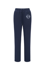 Pantalón de Chándal de Punto de Algodón Mezclado con Bordados - Azul Marino