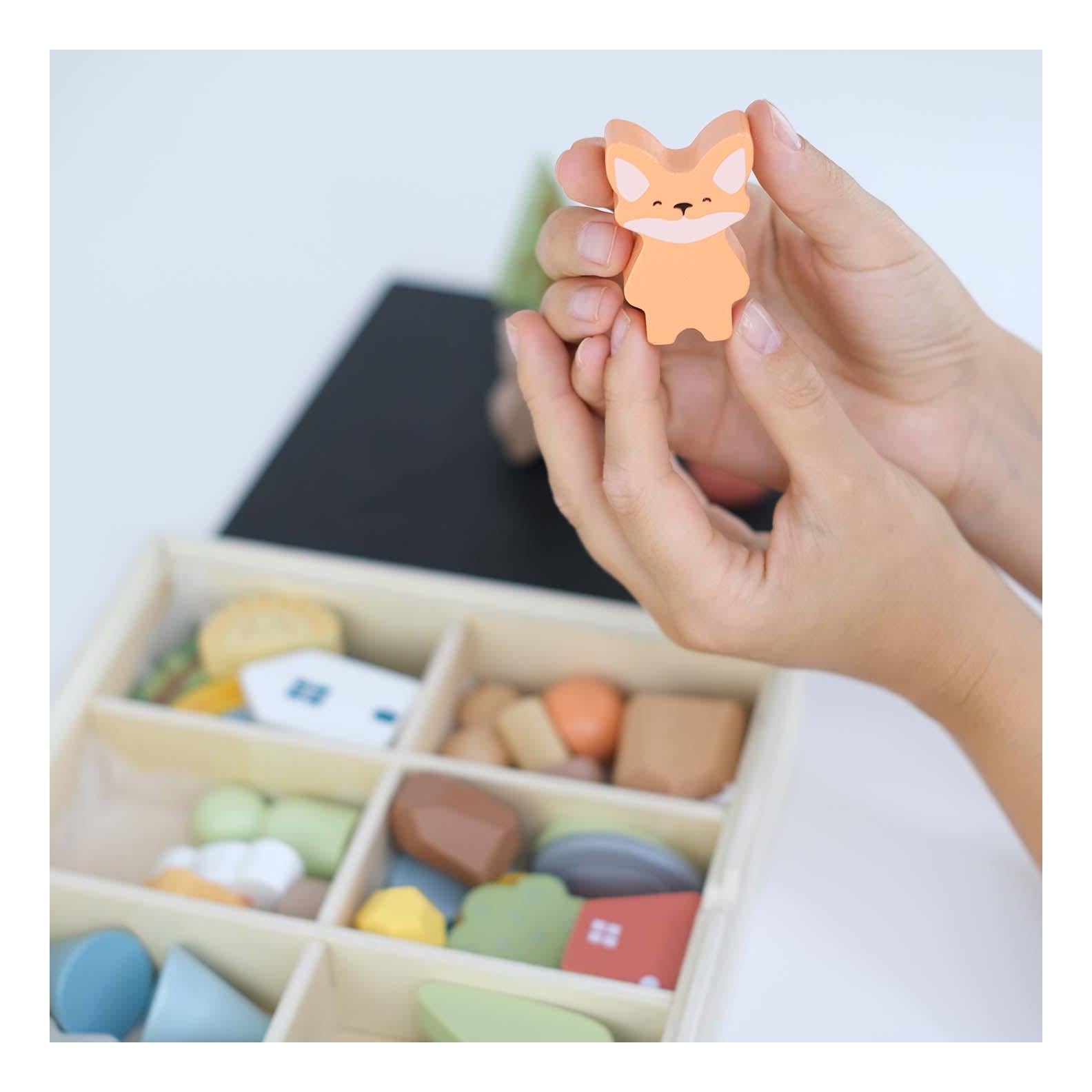 Set de figuras de madera Montessori – El Bosque