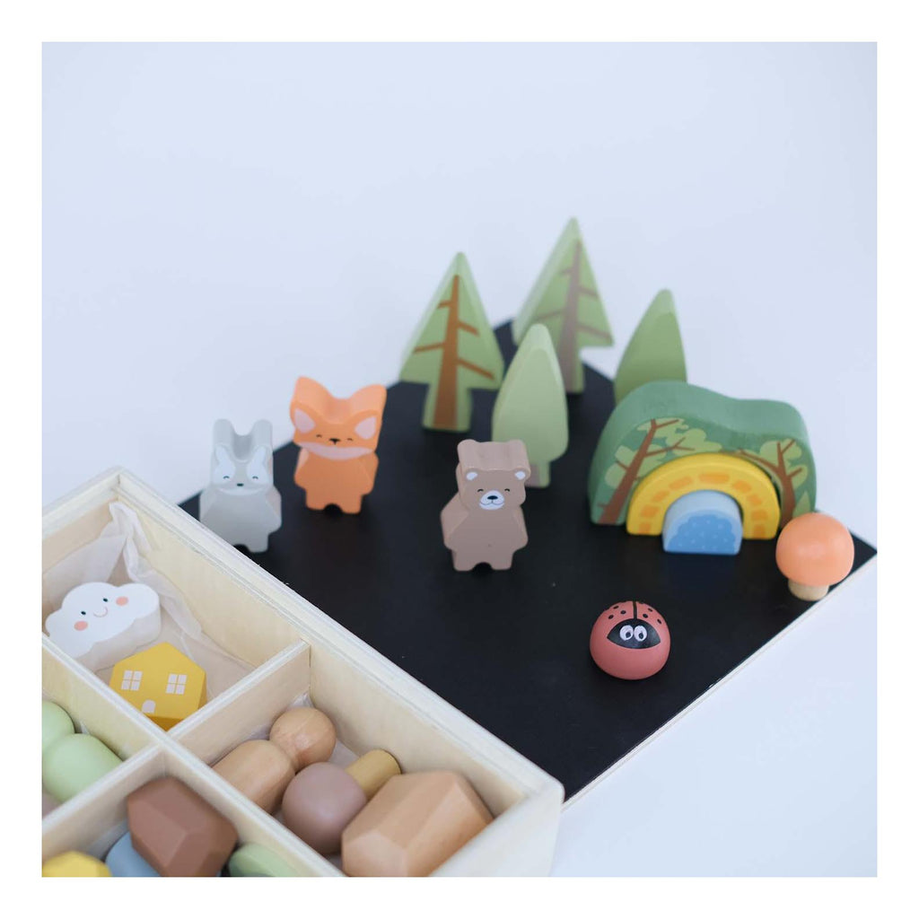 Set de figuras de madera Montessori – El Bosque