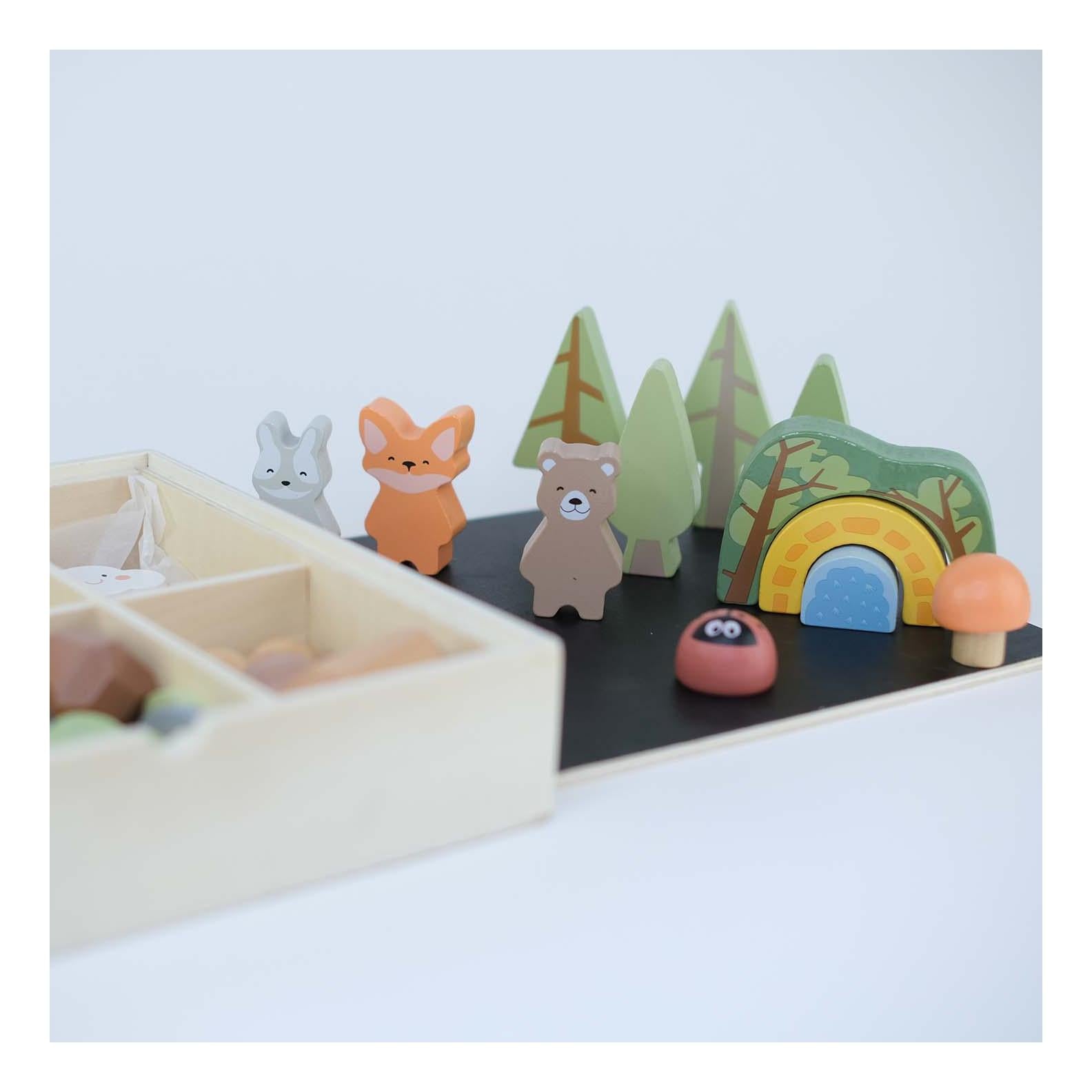 Set de figuras de madera Montessori – El Bosque