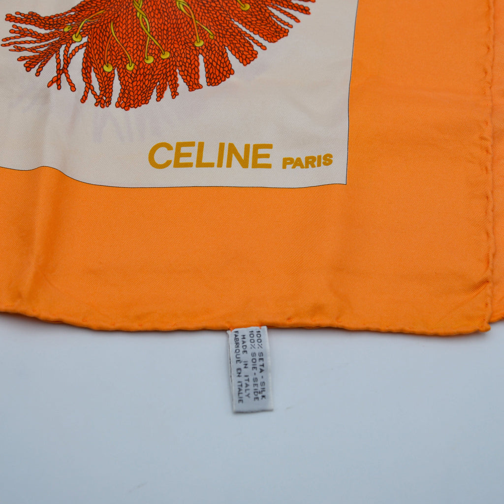 Céline Silk Scarf Pom-Pom Pattern