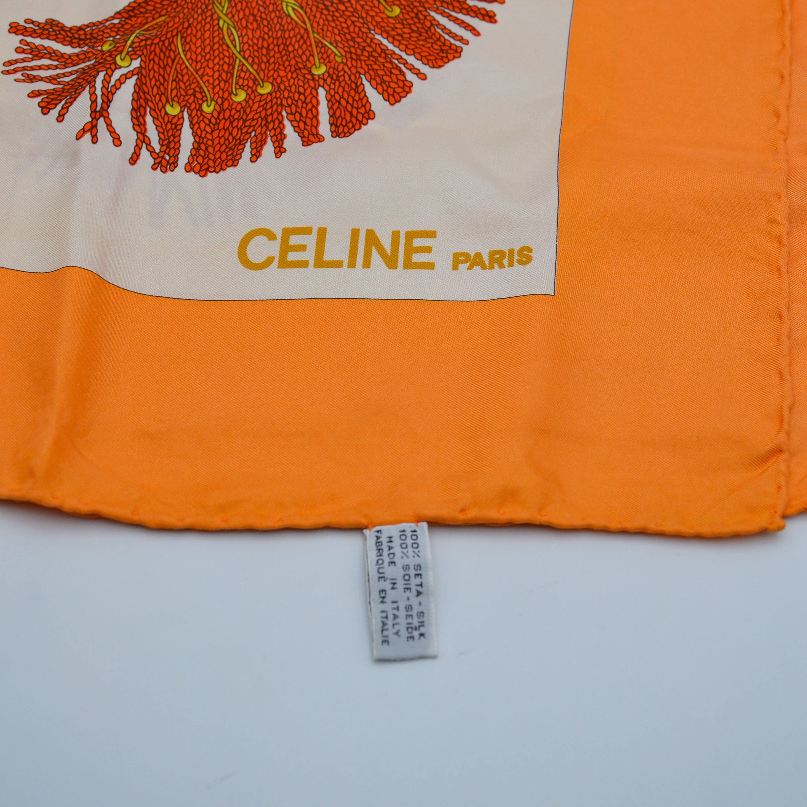 Céline Silk Scarf Pom-Pom Pattern