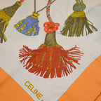 Céline Silk Scarf Pom-Pom Pattern
