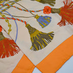Céline Silk Scarf Pom-Pom Pattern