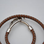 Bracelet Jumbo Hermès Vintage Cuir Tressé