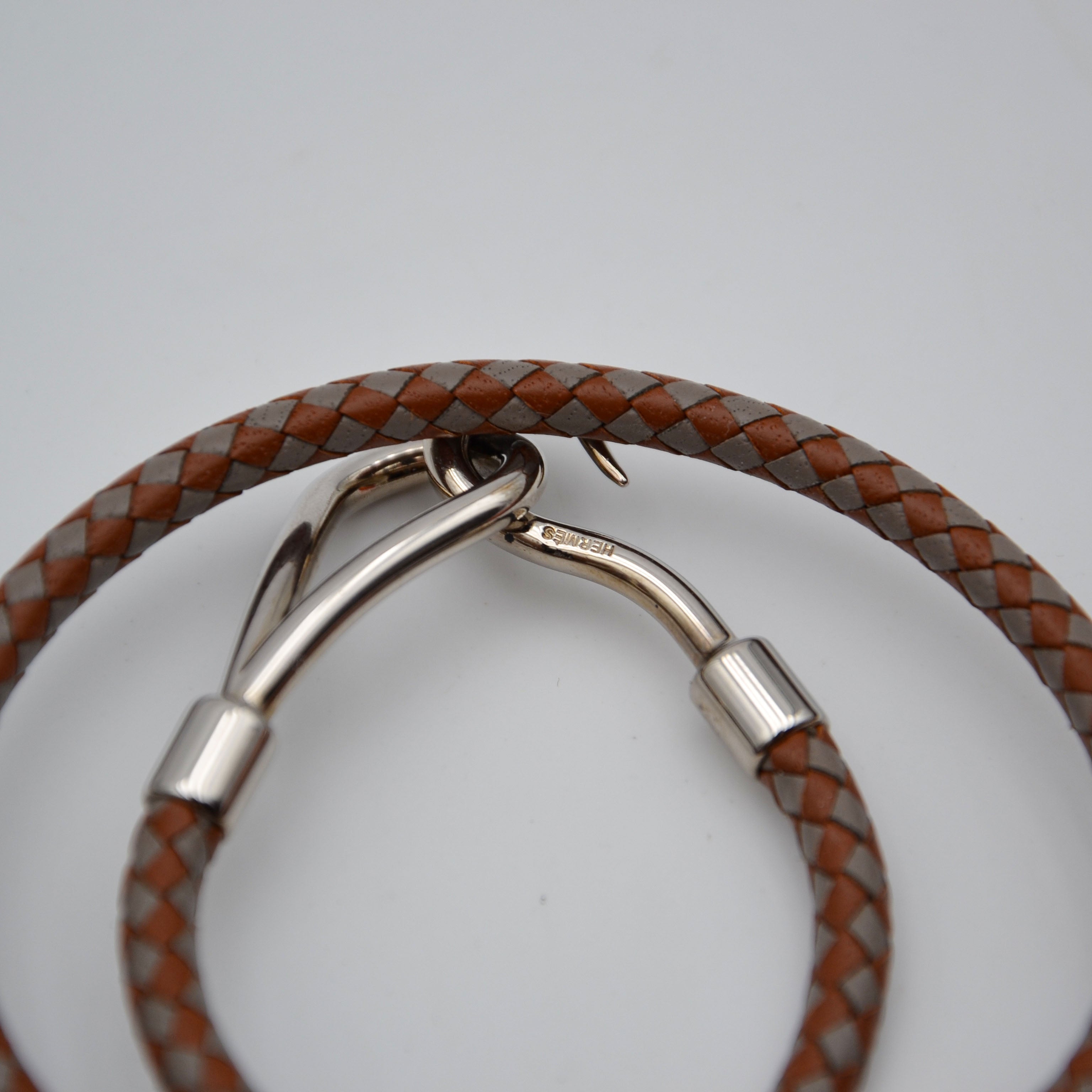 Bracelet Jumbo Hermès Vintage Cuir Tressé