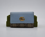 Llavero De Cuero Azul Pastel GG Marmont