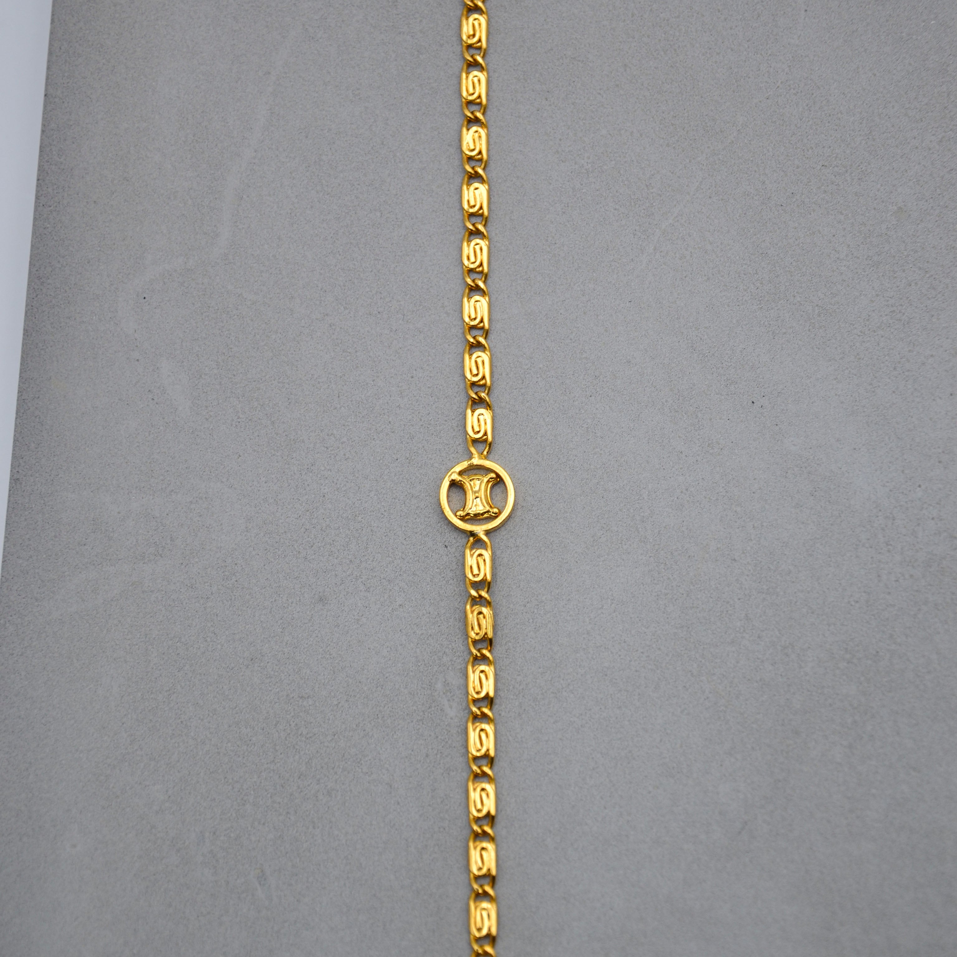 Céline Triomphe Link Long Necklace Vintage
