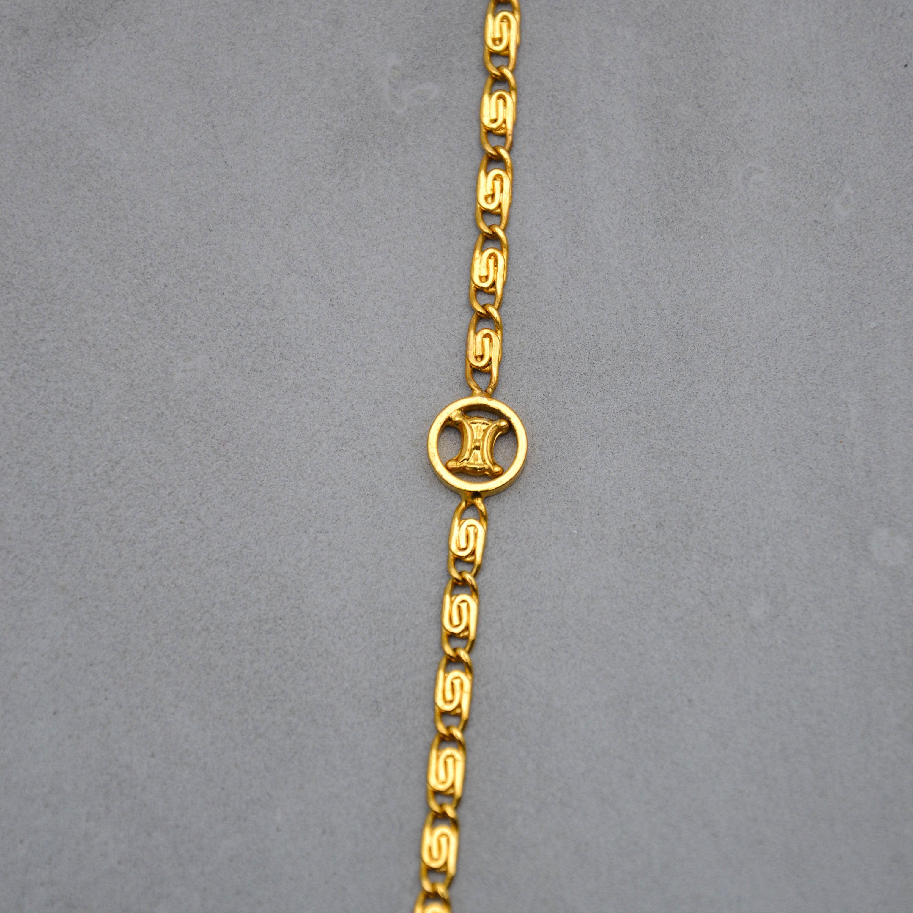 Céline Triomphe Link Long Necklace Vintage