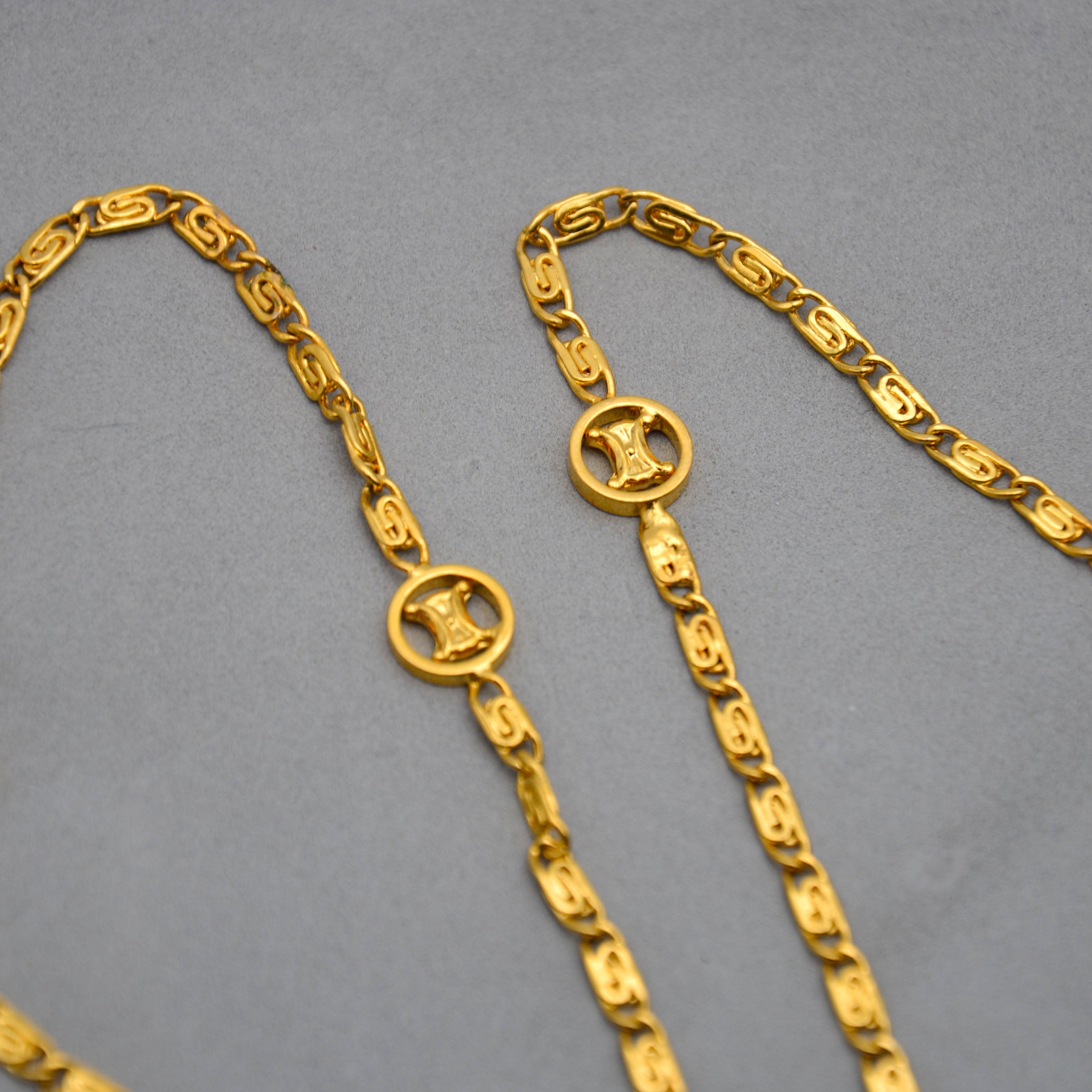 Céline Triomphe Link Long Necklace Vintage