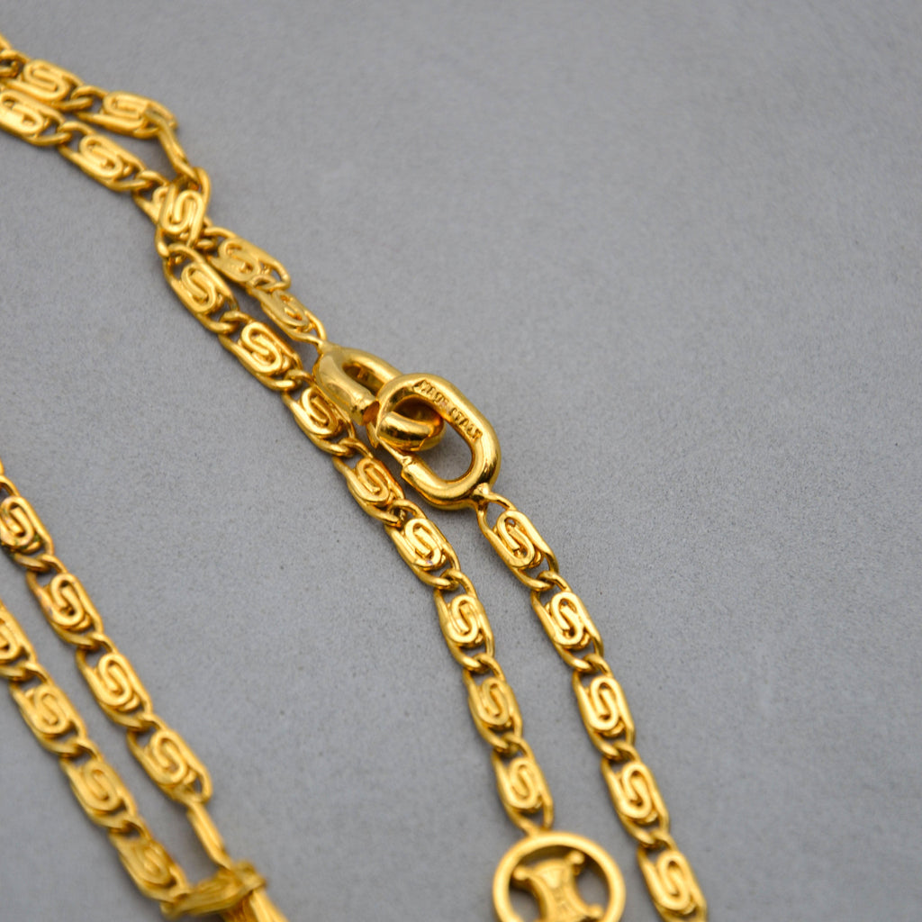 Céline Triomphe Link Long Necklace Vintage