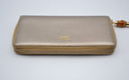 Portefeuille Gucci Cuir Grainé Doré Bamboo Zippy
