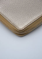 Portefeuille Gucci Cuir Grainé Doré Bamboo Zippy