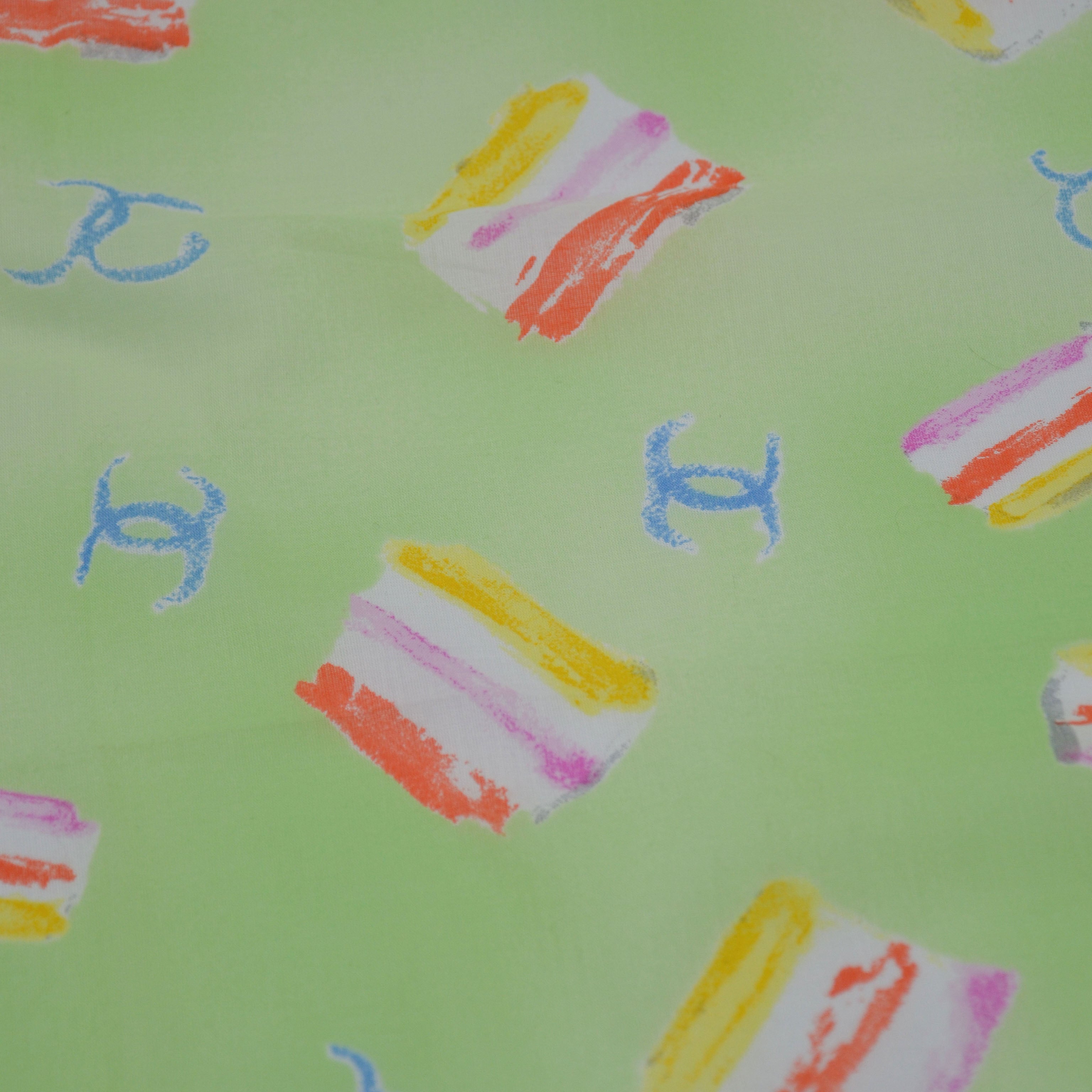 Foulard Chanel Coton Vert Pastel